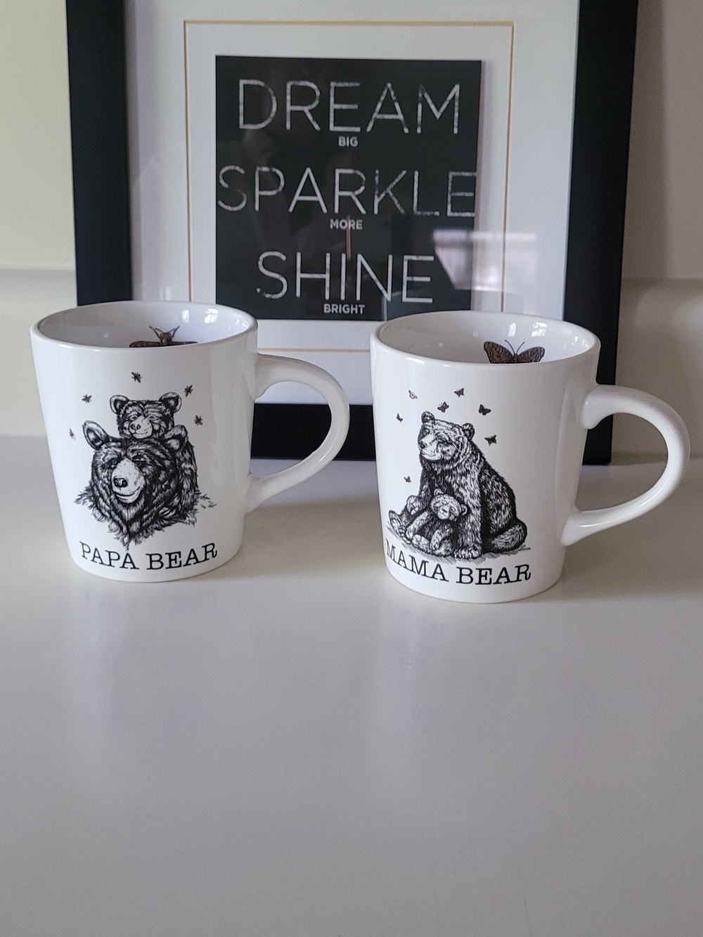 Williams Sonoma Papa Bear & Mama Bear Ceramic Mug Set